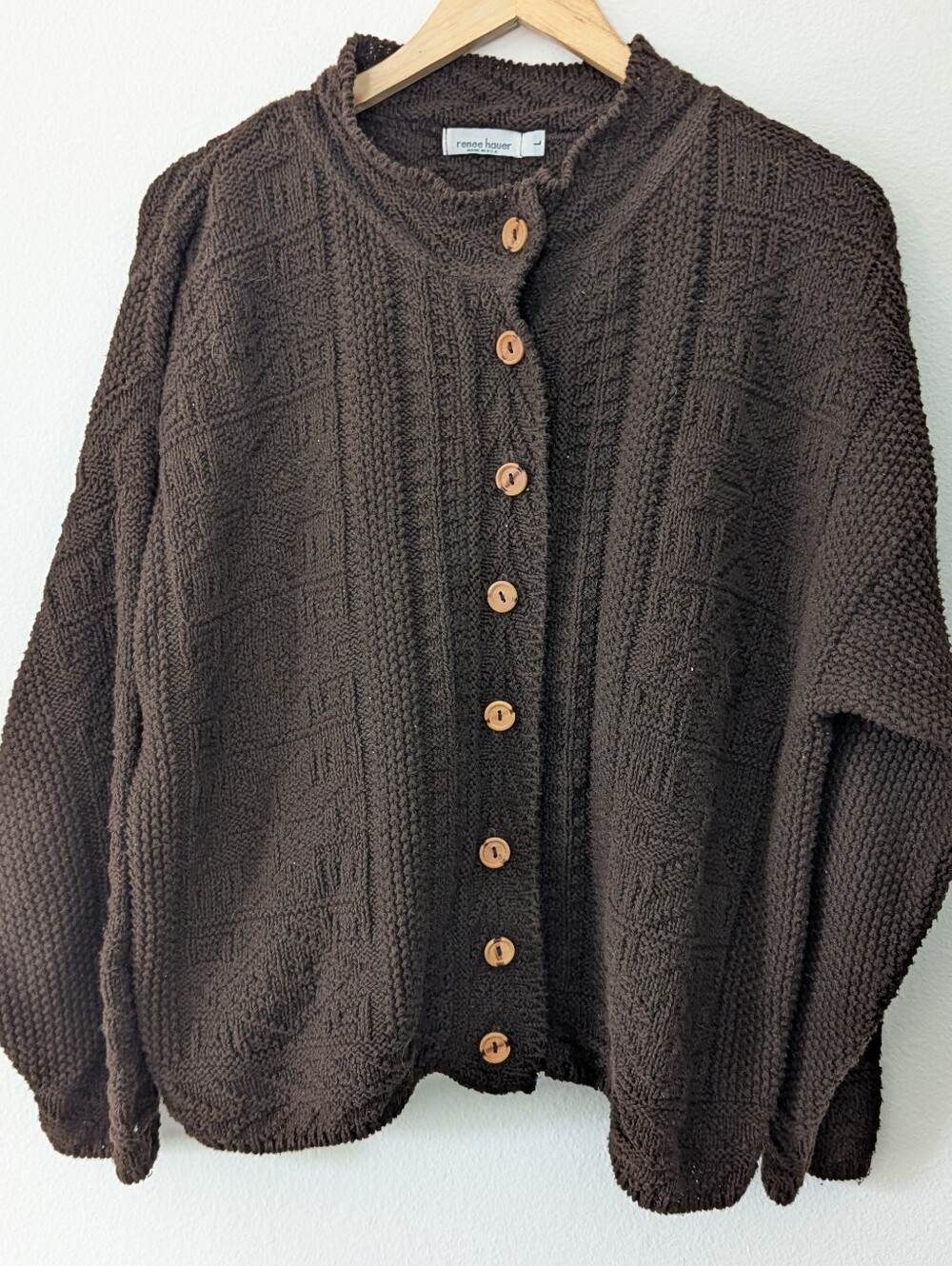 Chocolate Brown Knit Button Cardigan